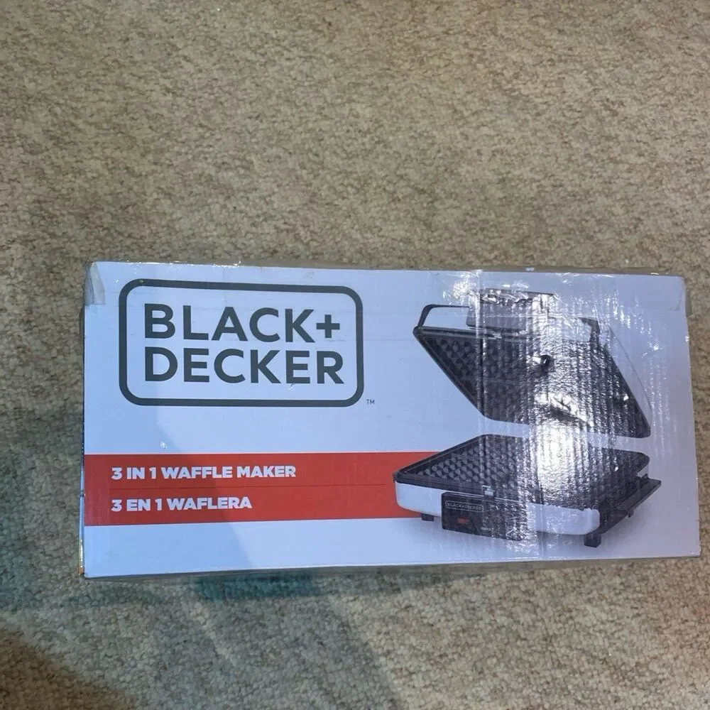 Black and Decker waffle maker grill griddle reversible cooking plates NWT G48TD